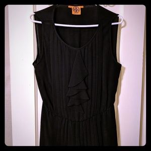 Tory Burch Sleeveless Silk Black Peplum Top (Sz 8)